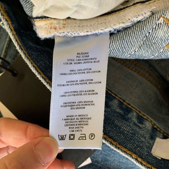 RE/DONE 70's Ultra High Rise Stove Pipe Jeans Blue Women’s 27 NWT Anthropologie - Picture 14 of 15